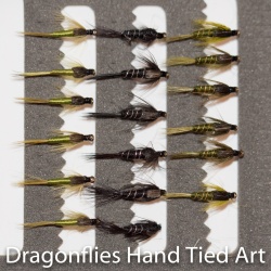 18 Barbless Nymphs Trout Fly fishing Flies Rough Olive, Pond Olive & Black Nymph